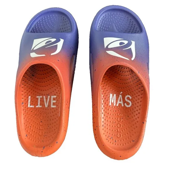 Crocs X Taco Bell Limited Edition Rare Color Live Mas Mellow Slides Women's Sz 6