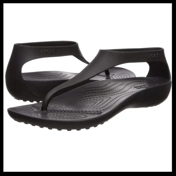 CROCS Black Sexi Flip Sandals Size 10