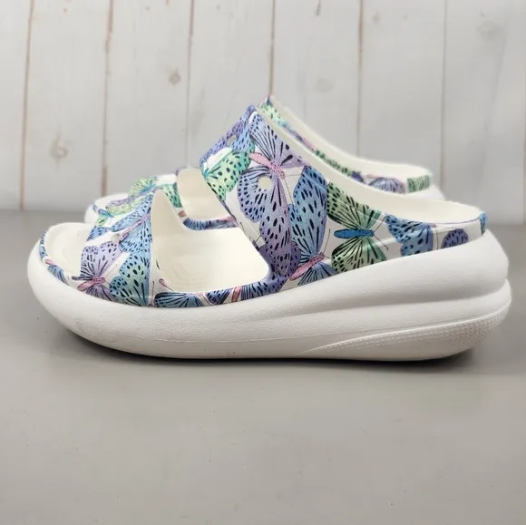 Crocs Classic Comfort Summer Crush Butterfly Platform Slide Sandals in Multi 9