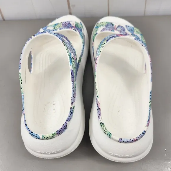 Crocs Classic Comfort Summer Crush Butterfly Platform Slide Sandals in Multi 9