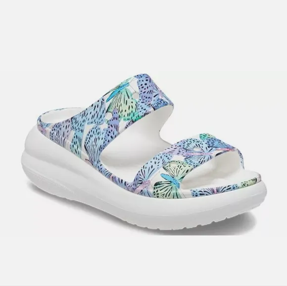 Crocs Classic Comfort Summer Crush Butterfly Platform Slide Sandals in Multi 9