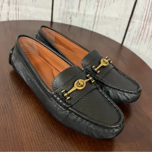CROSBY DRIVER Black Grainy Leather Loafers Classic &amp; Comfortable size 7 NIB