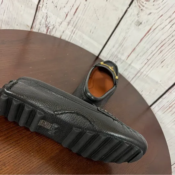 CROSBY DRIVER Black Grainy Leather Loafers Classic &amp; Comfortable size 7 NIB