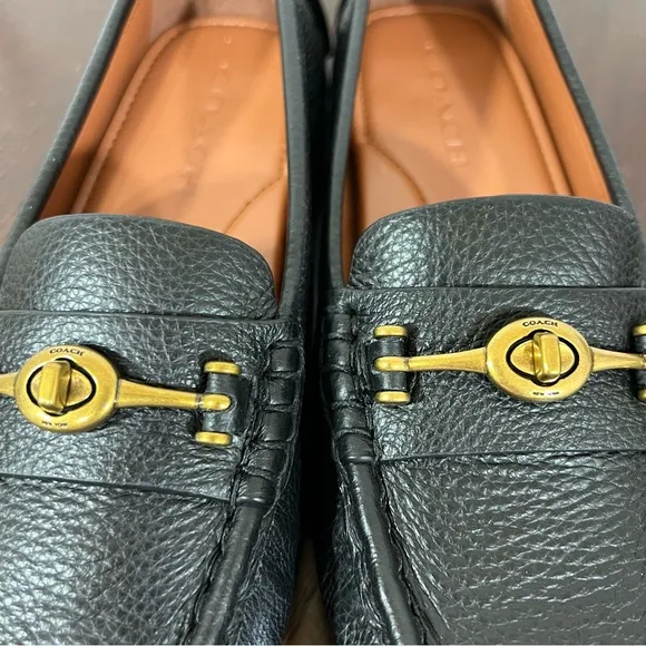 CROSBY DRIVER Black Grainy Leather Loafers Classic &amp; Comfortable size 7 NIB