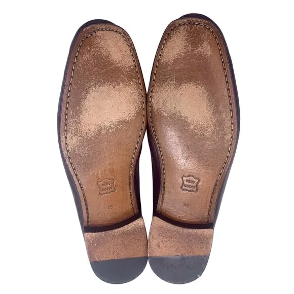 Da Vinci Men's Brown Leather Penny Loafers Size US 11 EUR 45 Slip On Comfort