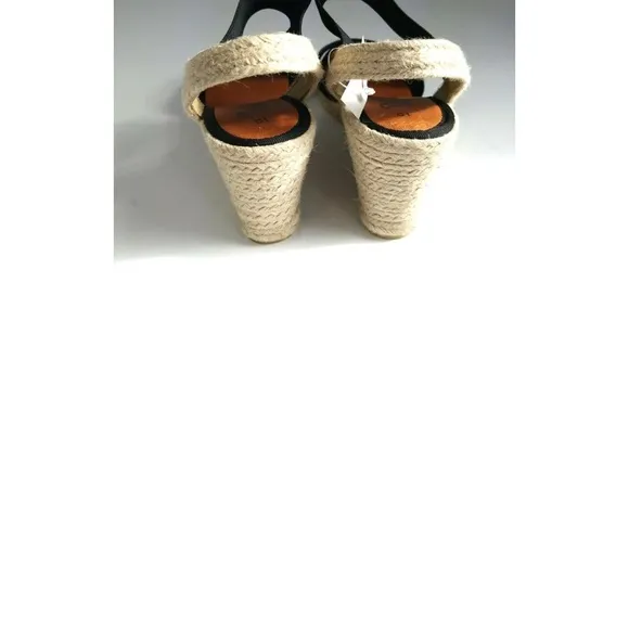 Dalson Espadrilles Open-ToeWedge Women's 10 Black HandmadeSpainNWT