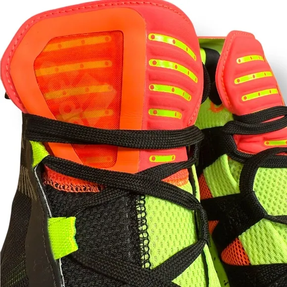 Dame 6 Adidas Men’s Size 8 Signal Green  Coral Black Mesh Basketball sneakers