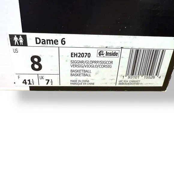 Dame 6 Adidas Men’s Size 8 Signal Green  Coral Black Mesh Basketball sneakers
