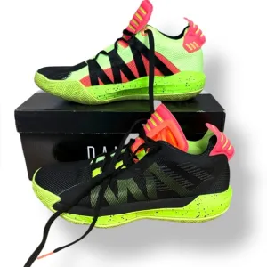 Dame 6 Adidas Men’s Size 8 Signal Green  Coral Black Mesh Basketball sneakers