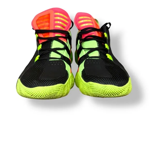 Dame 6 Adidas Men’s Size 8 Signal Green  Coral Black Mesh Basketball sneakers