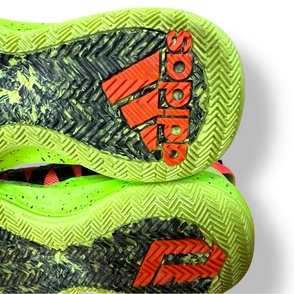 Dame 6 Adidas Men’s Size 8 Signal Green  Coral Black Mesh Basketball sneakers