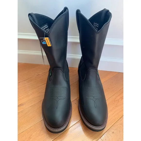 Dan Post Albuquerque Leather Boots Waterproof Black DP69680 11‎ 1/2 EW 11.5 EW