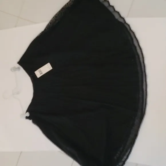 Dana Buchman NWT Black Eyelet Lace Mesh Overlay Skirt