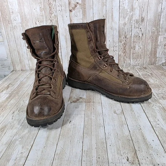 Danner Leather Hiking Boots Waterproof Work Combat Boots Brown Mens Size 10