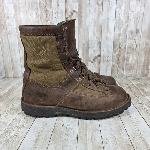 Danner Leather Hiking Boots Waterproof Work Combat Boots Brown Mens Size 10