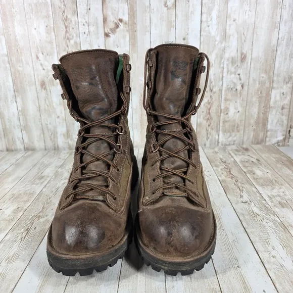 Danner Leather Hiking Boots Waterproof Work Combat Boots Brown Mens Size 10