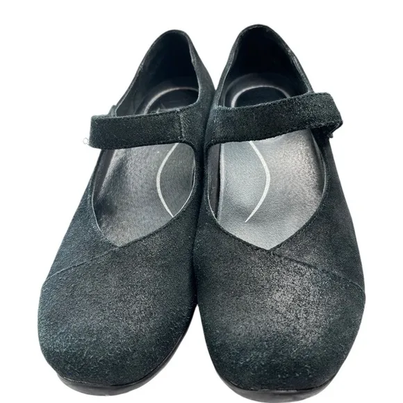 Dansko Black Nappa Opal Mary Jane Comfort Work Shoes Flats Sz EU 39  US 8.5 / 9