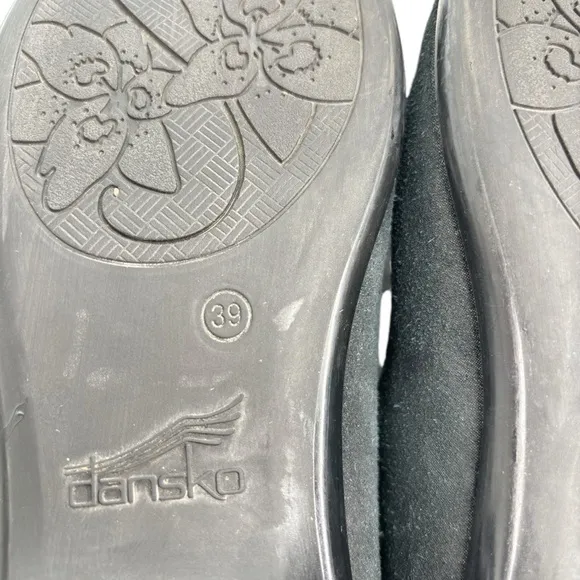 Dansko Black Nappa Opal Mary Jane Comfort Work Shoes Flats Sz EU 39  US 8.5 / 9
