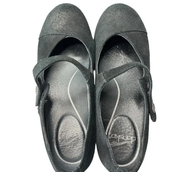 Dansko Black Nappa Opal Mary Jane Comfort Work Shoes Flats Sz EU 39  US 8.5 / 9