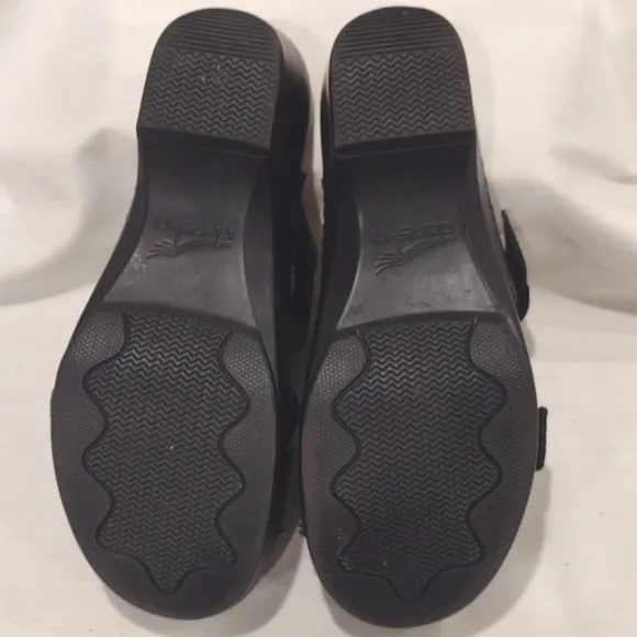 Dansko Sophie Buckle Leather Platform Slides Embossed Leather EU 37 NWOB
