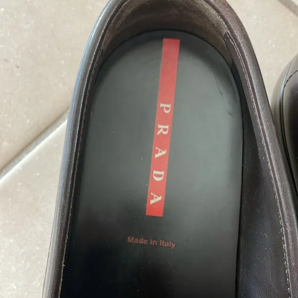 Dark brown Prada Sport loafers