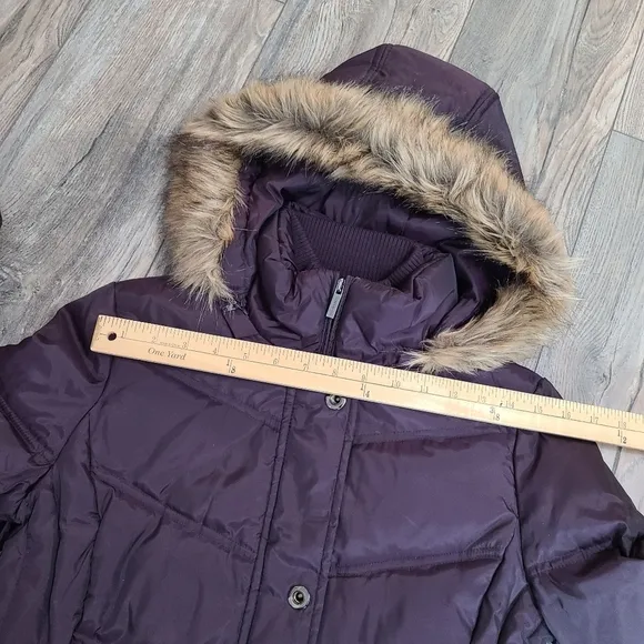 Dark Purple Fur Lined Snow Jacket