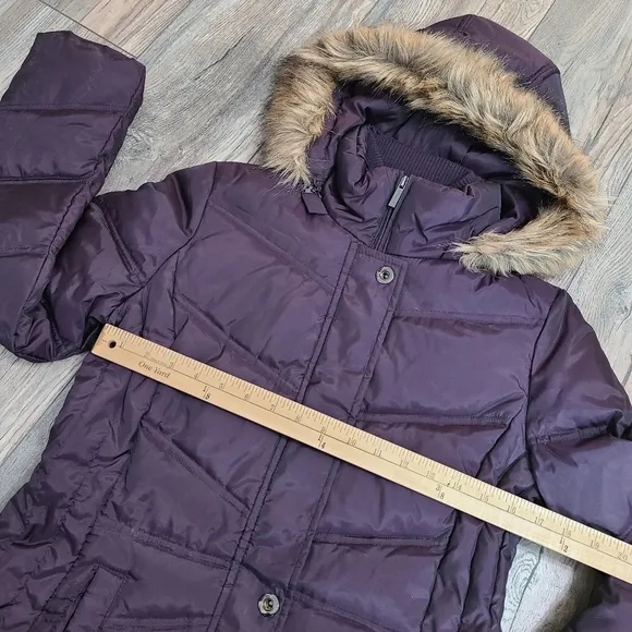 Dark Purple Fur Lined Snow Jacket
