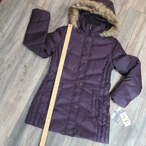 Dark Purple Fur Lined Snow Jacket