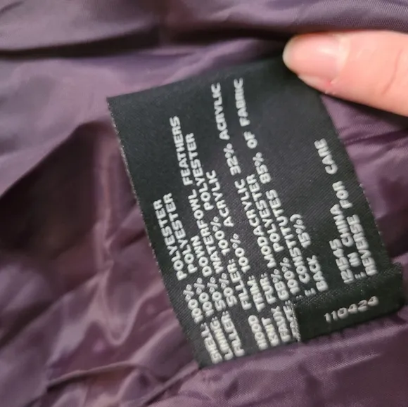 Dark Purple Fur Lined Snow Jacket