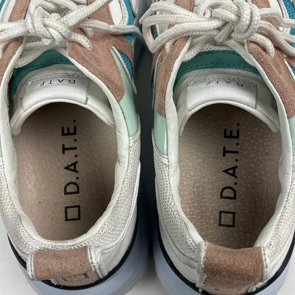 D.A.T.E. Fuga Leather Nylon Mesh Sneaker, Size 7