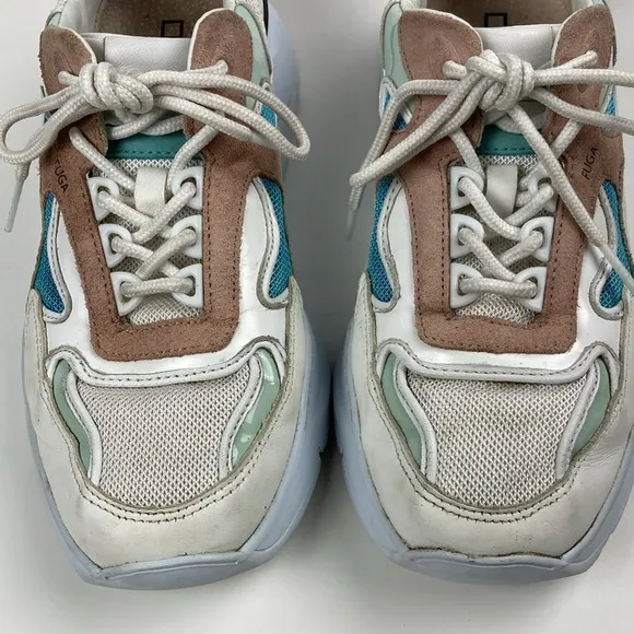 D.A.T.E. Fuga Leather Nylon Mesh Sneaker, Size 7