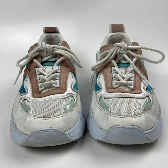 D.A.T.E. Fuga Leather Nylon Mesh Sneaker, Size 7