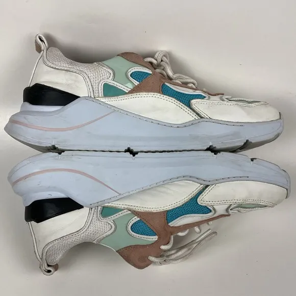 D.A.T.E. Fuga Leather Nylon Mesh Sneaker, Size 7