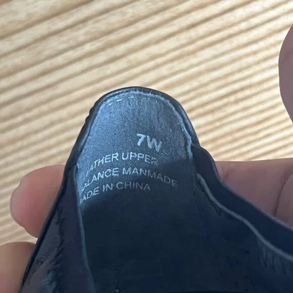 David Tate Black Leather Laser Cut Comfort Ballet Flats Womens 7