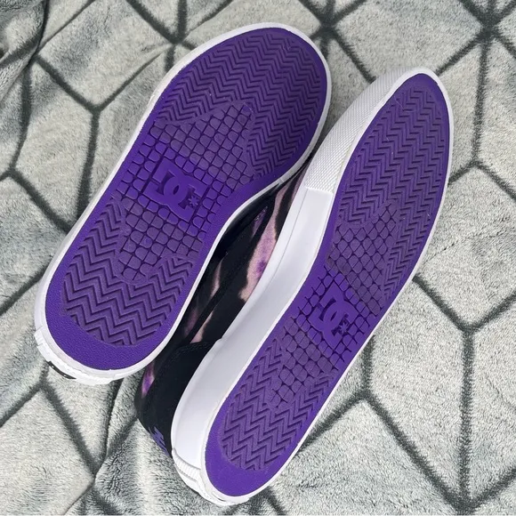 DC x Black Sabbath Skateboard Slip On Purple Tie Dye Sneakers NWT