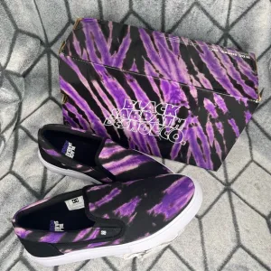 DC x Black Sabbath Skateboard Slip On Purple Tie Dye Sneakers NWT
