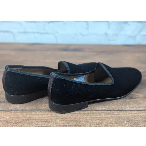 Del Toro Navy Velvet Loafers Dress Shoes Slip On Made in Italy Size 13