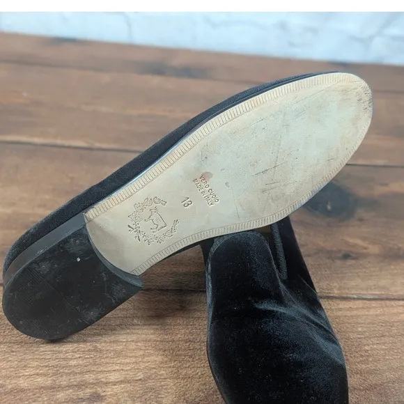Del Toro Navy Velvet Loafers Dress Shoes Slip On Made in Italy Size 13
