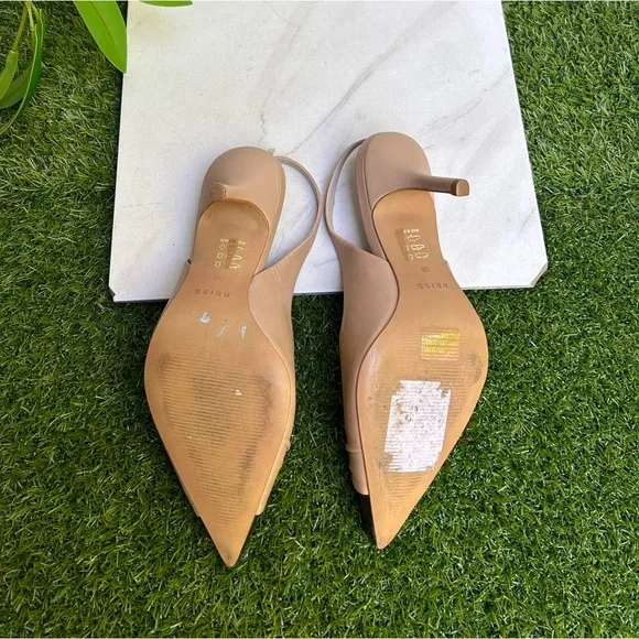 DELILAHMID HEEL LEATHERSLING BACK COURTSHOES Nude size 38 US 8