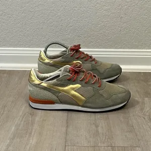Diadora Heritage The Editor Trident Mesh Gold Premium Trainers Sneakers OG