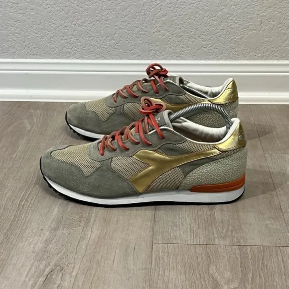 Diadora Heritage The Editor Trident Mesh Gold Premium Trainers Sneakers OG