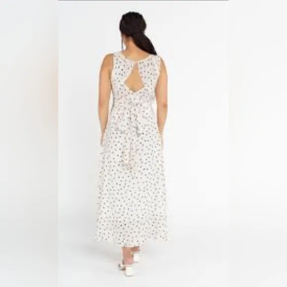 Diane von Furstenberg Polka Dots Silk Maxi Dress Size 12