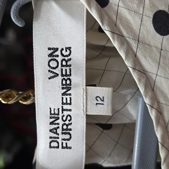Diane von Furstenberg Polka Dots Silk Maxi Dress Size 12