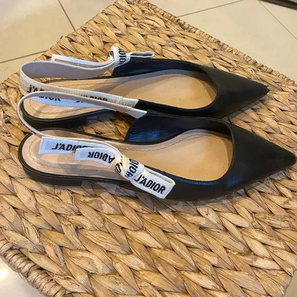 Dior Black and Cream Flats