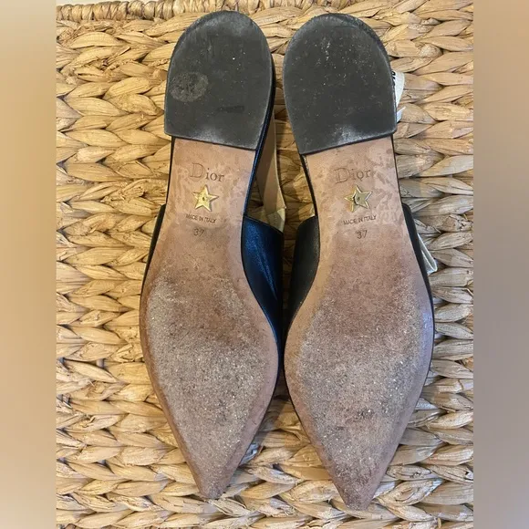 Dior Black and Cream Flats