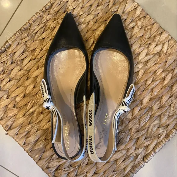 Dior Black and Cream Flats