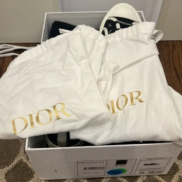 Dior black mesh and leather sneakers!