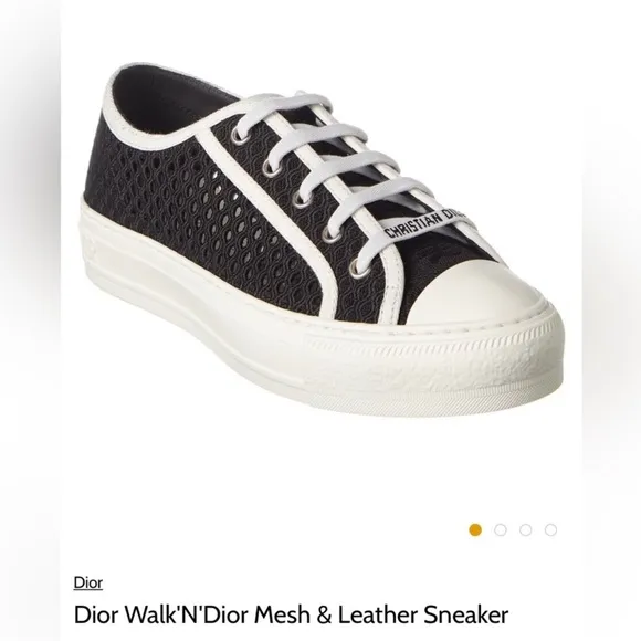 Dior black mesh and leather sneakers!