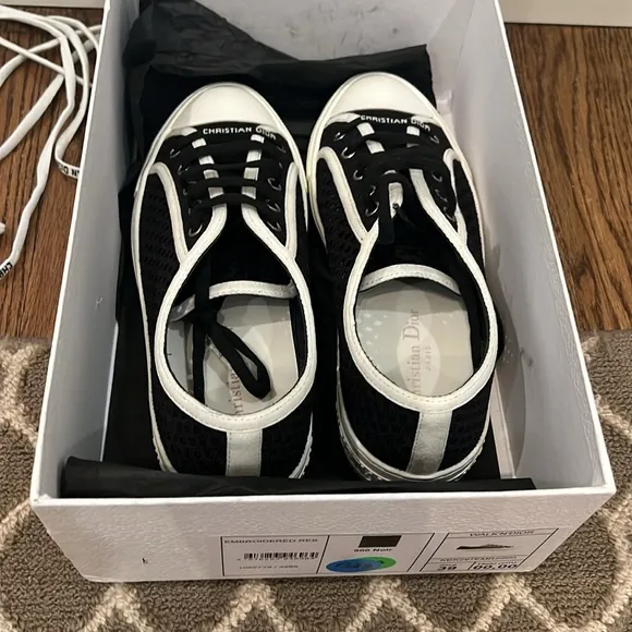 Dior black mesh and leather sneakers!