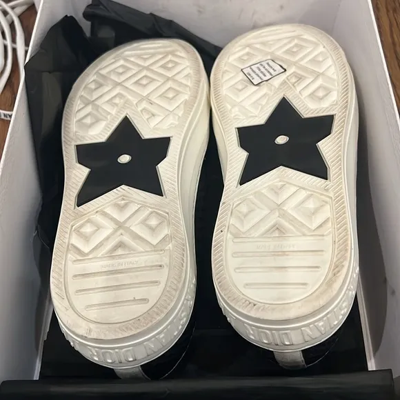 Dior black mesh and leather sneakers!